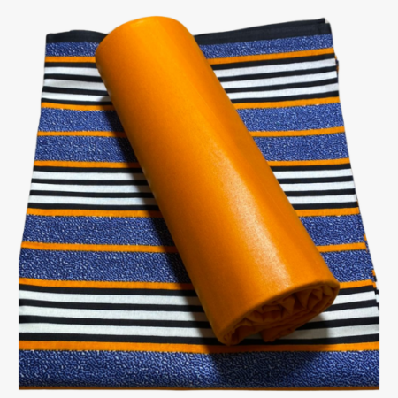 Tissu Wax Hitarget 2 tons Orange et bleu 12 yards