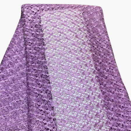 Tissu Brodés couleur rose clair 5 yards
